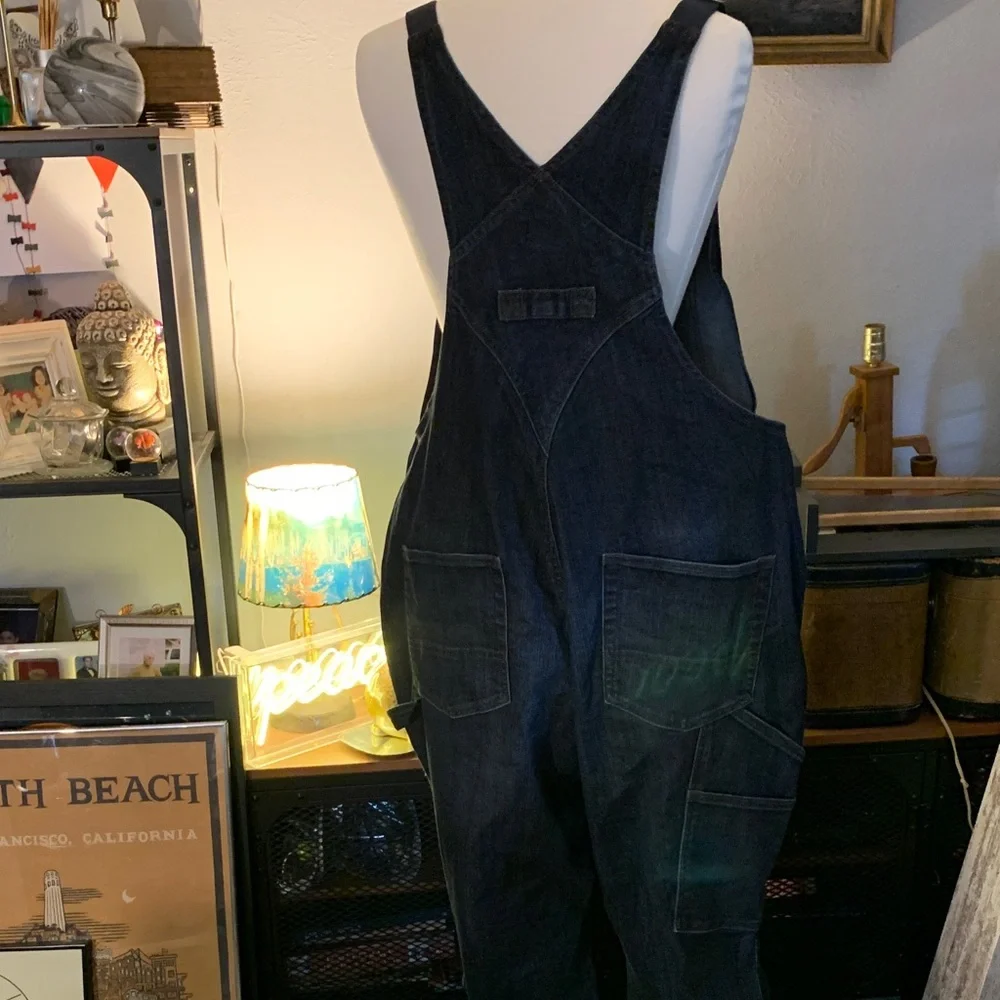 Duluth Trading Co Women's Double Flex Work  Blue Denim Overalls - Picture 8 of 16